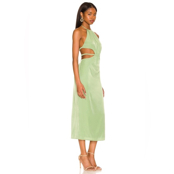 Camila Coehlo Remi Midi Dress in Jade Green - Picture 2 of 4